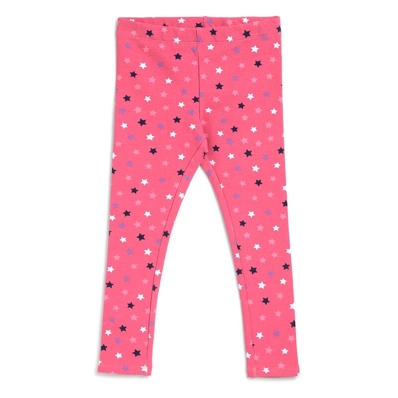 Girls Printed Leggings In Fleece Fabric image number 0